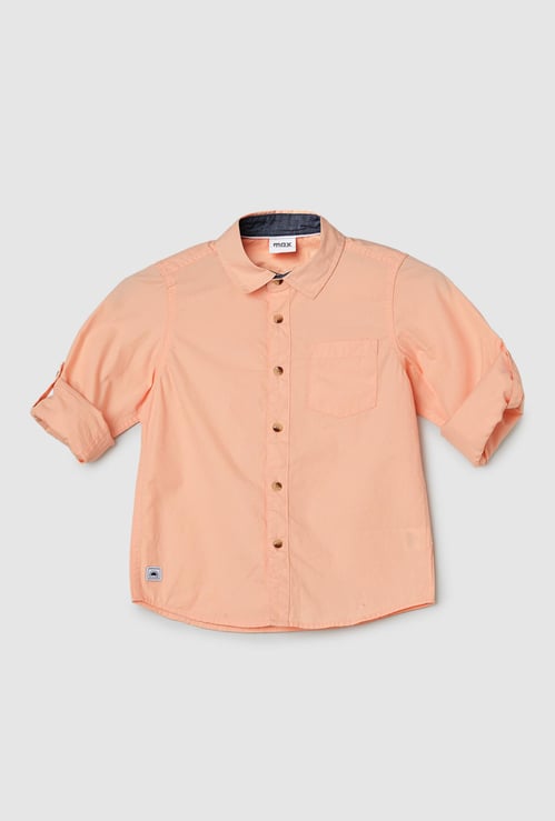 Boys Solid Casual Shirt