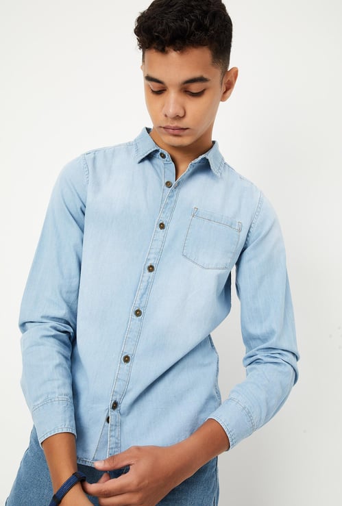 Boys Washed Denim Shirt