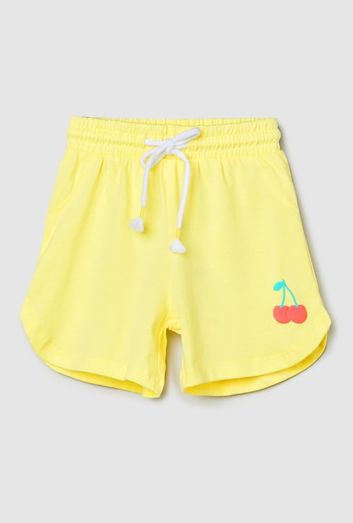 Girls Puff Print Knit Shorts