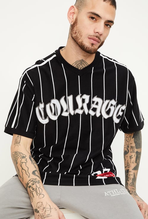 Men Striped Oversized T-shirt