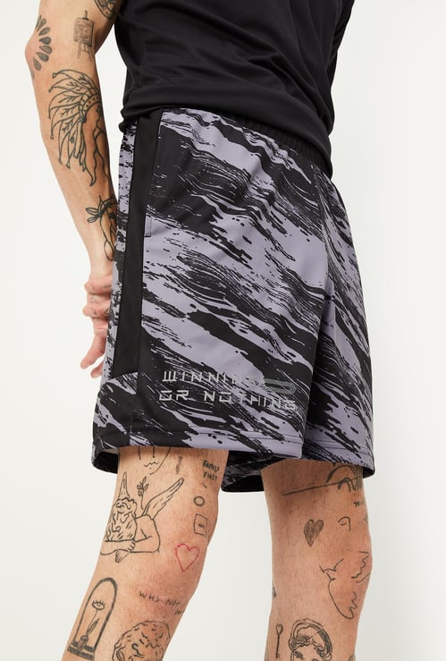 Men Printed Active Shorts