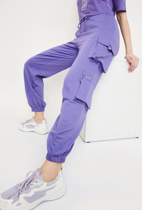 Women Solid Cargo Joggers