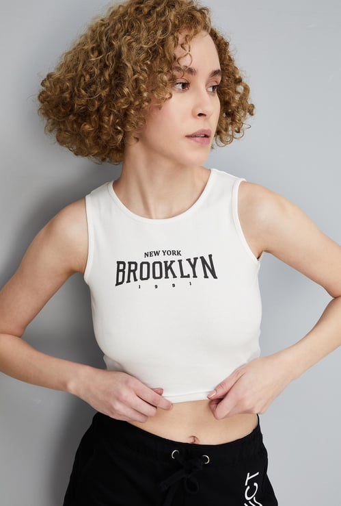 Women Printed Crop Tank Top