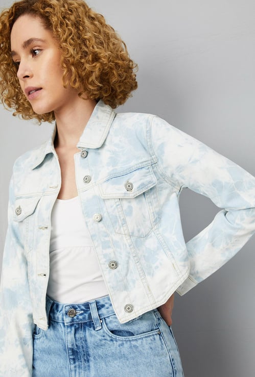 Women Tie & Dye Denim Jacket