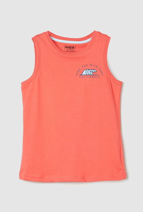 Boys Solid Sleeveless T-shirt