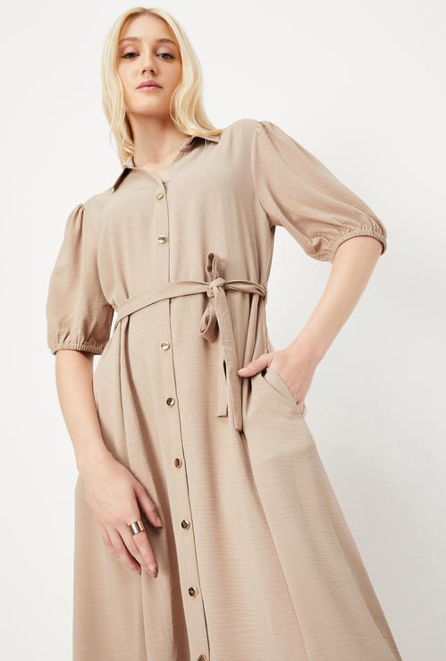 Women Solid Shirt Dress