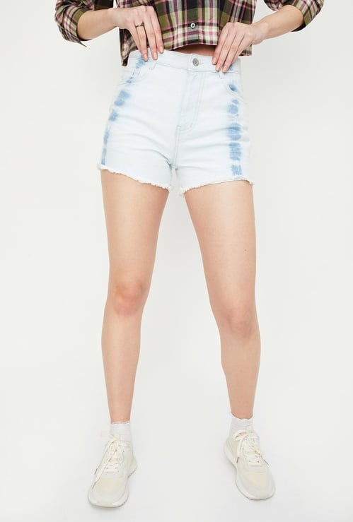 Women Tie & Dye Denim Shorts
