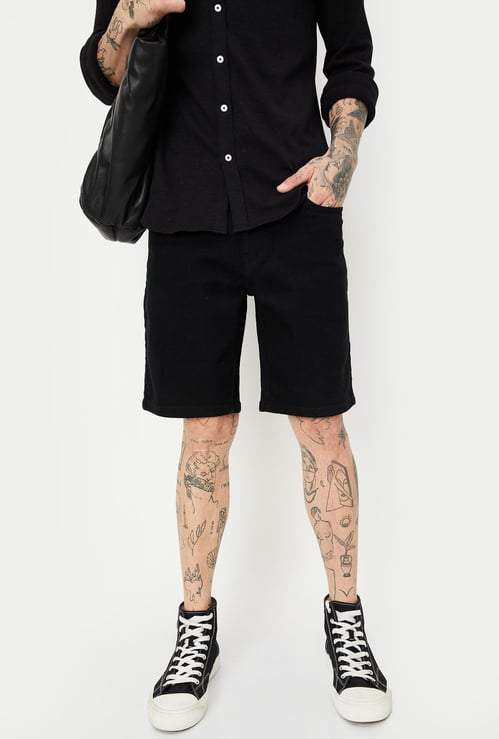 Men Faded Denim Shorts