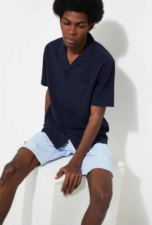 URB_N Men Regular Fit Solid Resort Shirt