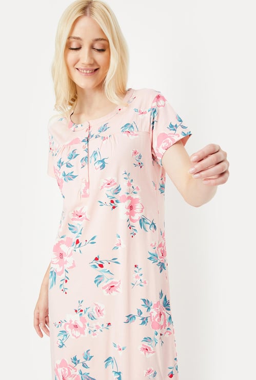 Women Floral Printed Nightgown