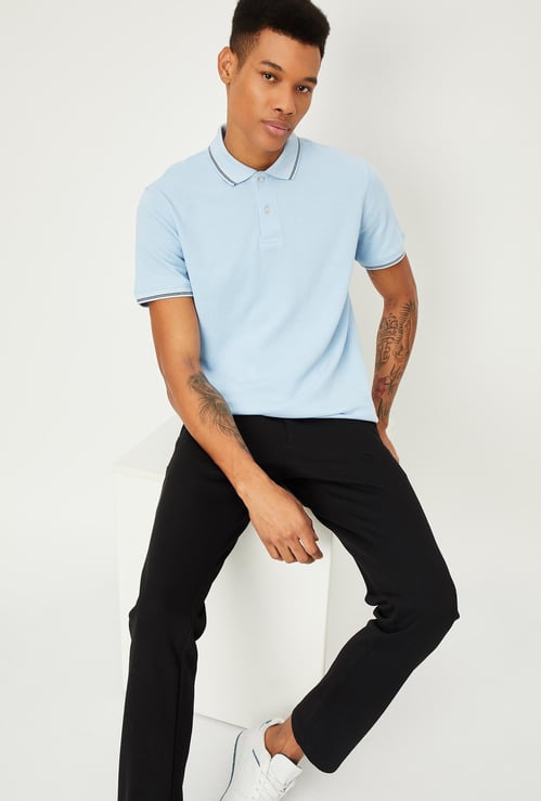 Men Regular Fit Solid Polo T-shirt