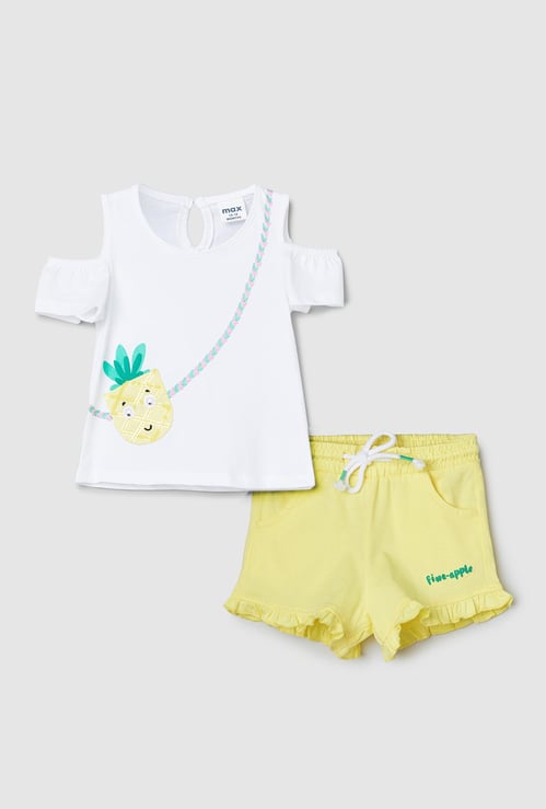 Girls Sequinned Top and Shorts Set