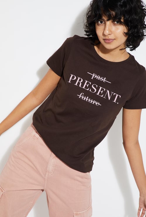 URB_N Women Typographic Printed T-shirt