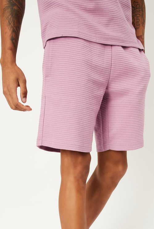 Men Textured Lounge Shorts