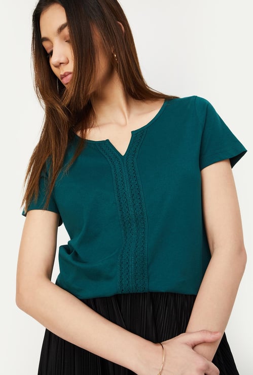 Women Crochet Panel Top