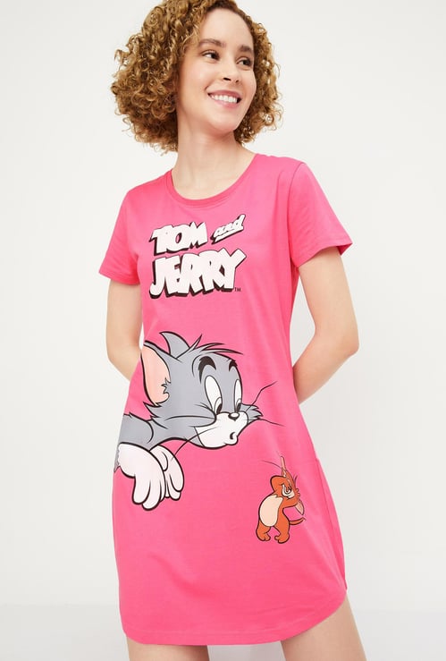 Women Tom & Jerry Printed Nightdress