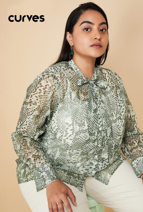 Women Printed Blouse with Camisole