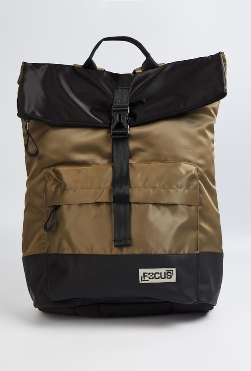 Men Colourblocked Flap Backpack