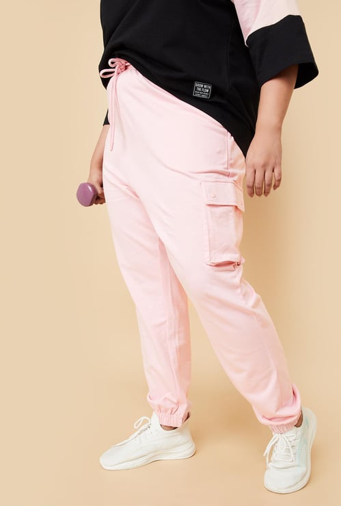 Women Solid Athleisure Cargo Joggers