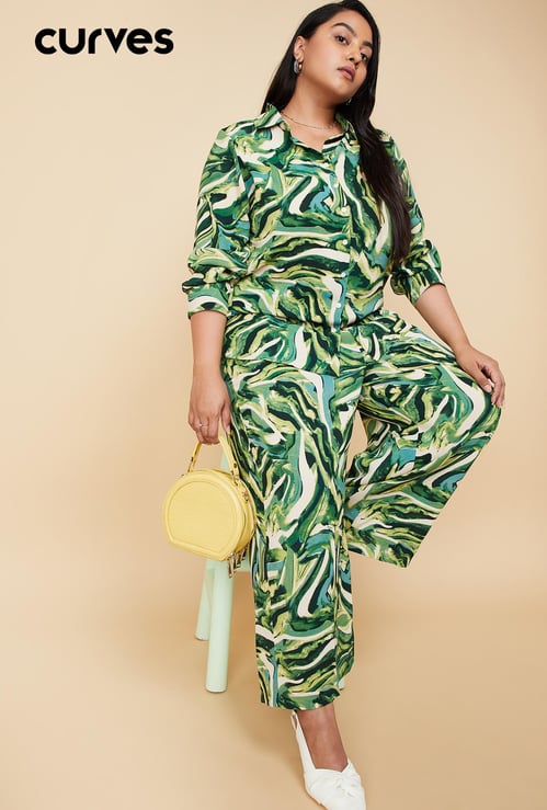 Women Printed Wide-Leg Trousers