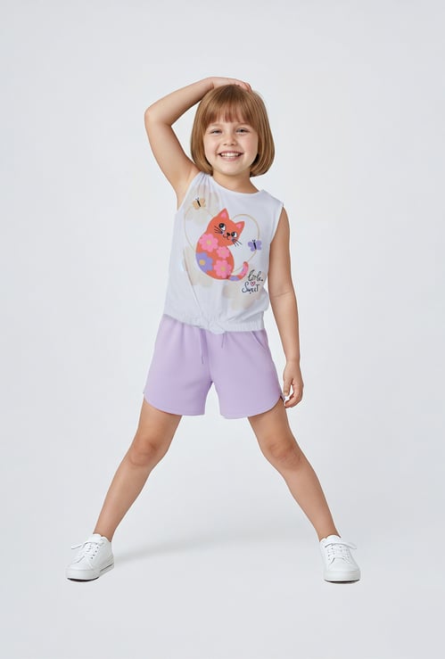 Girls Printed Sleepwear Shorts Set