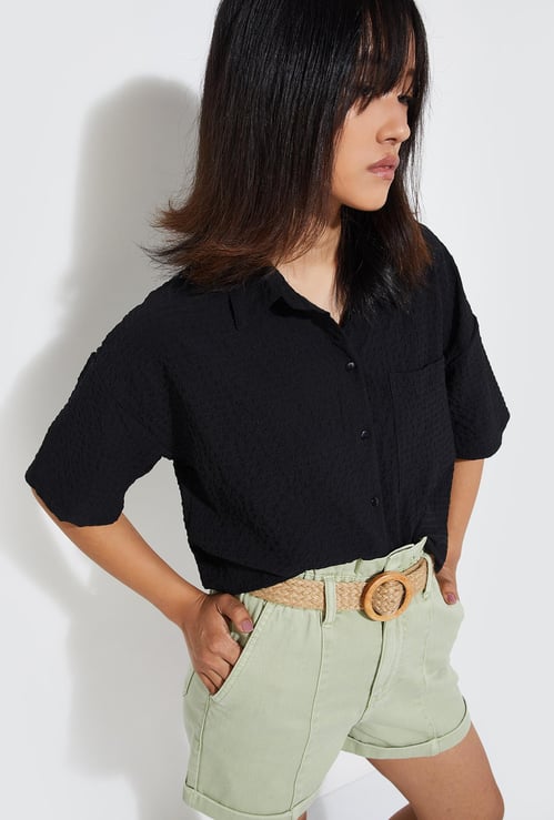 URB_N Women Textured Shirt