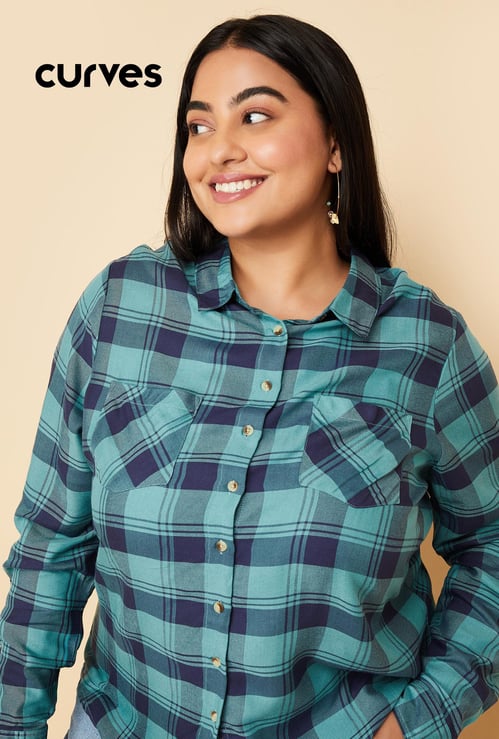 Women Checked Yarn Dyed Shirt