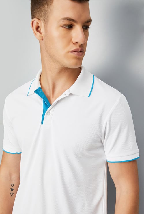 Men Slim Fit Solid Active Polo T-shirt