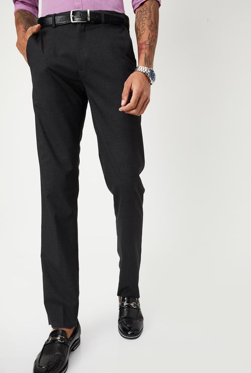 Men Solid Ultra Slim Fit Formal Trousers