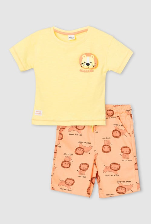 Boys Printed Shorts Set