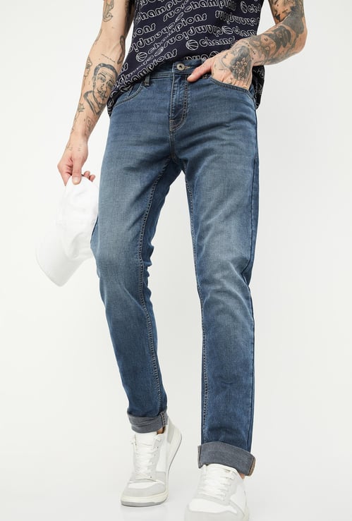 Men Skinny Fit Washed Jeans