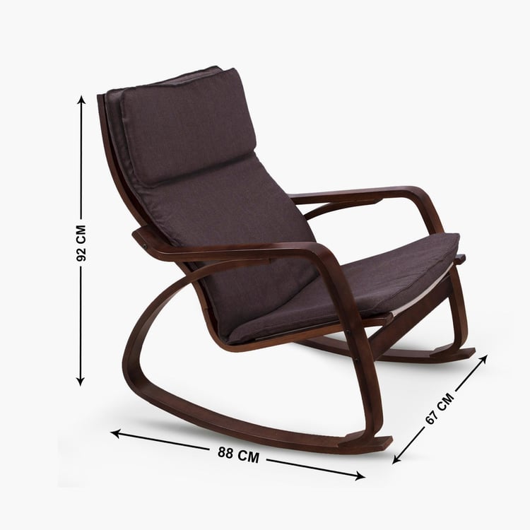 Aylen Fabric Rocking Chair - Brown