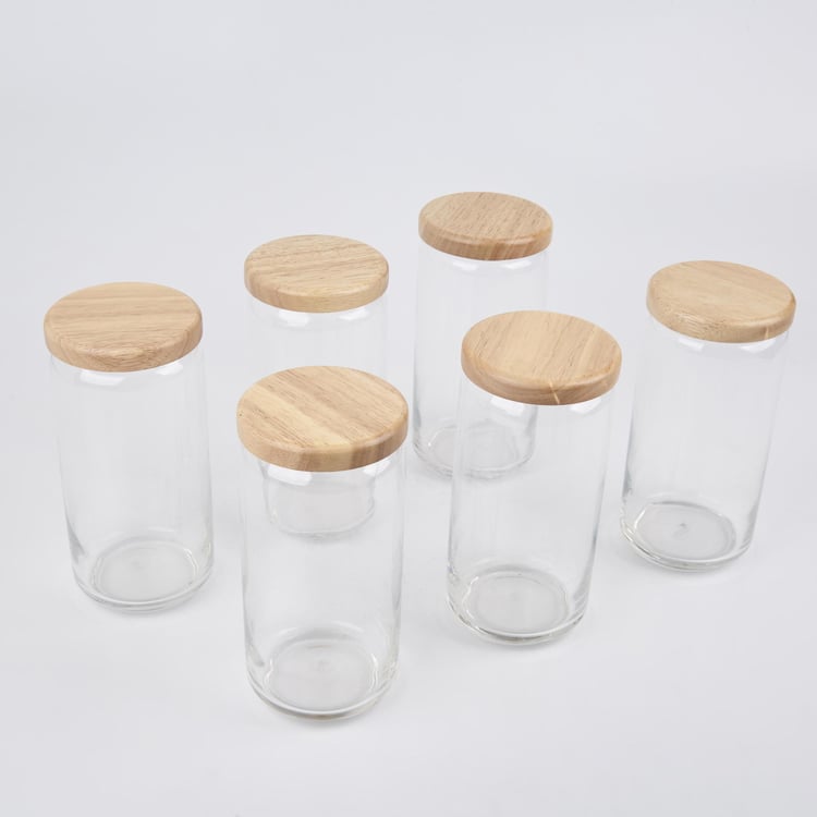 OCEAN Set of 6 Glass Storage Jars - 1L