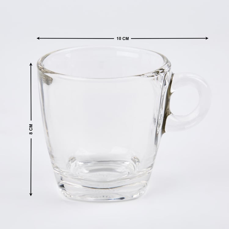 OCEAN Set of 6 Glass Coffee Mugs -195ml