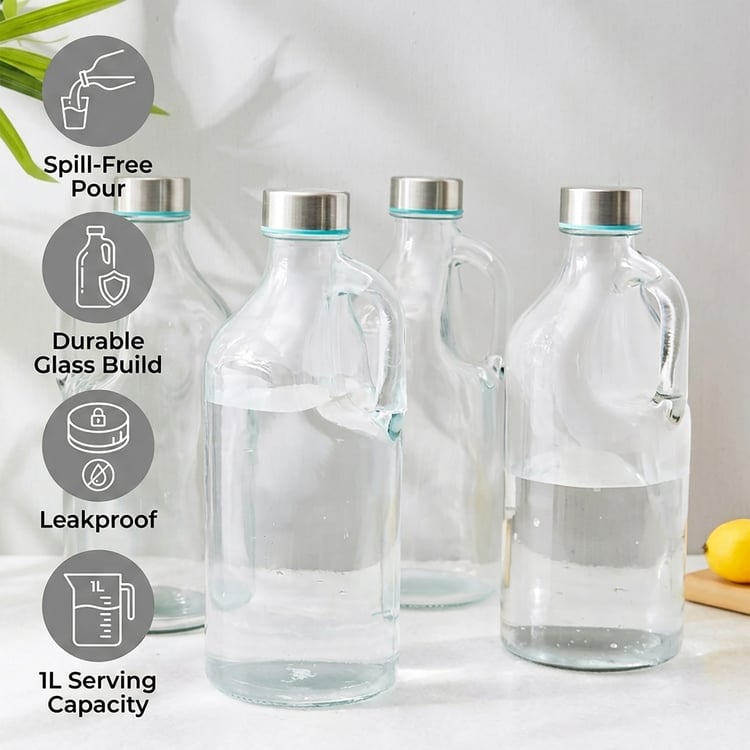 Marley Orlanto Set of 4 Glass Bottles - 1L
