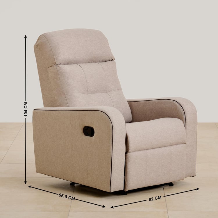 Toledo Fabric 1-Seater Recliner - Beige