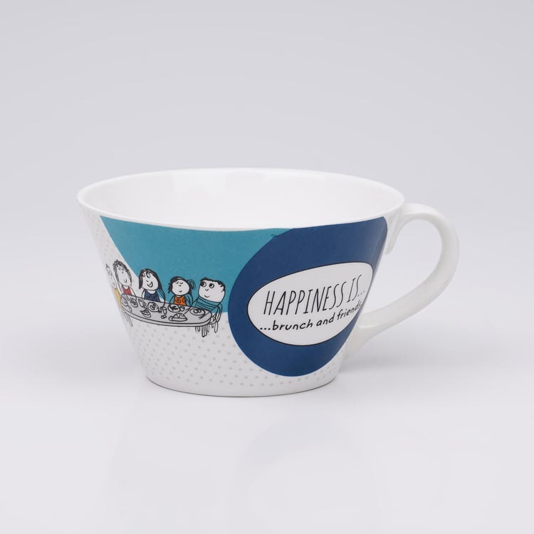 Melina Set of 2 Bone China Printed Soup Bowl - 350ml