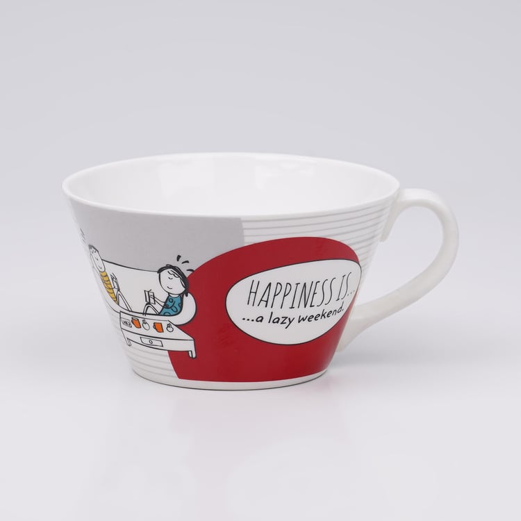 Melina Set of 2 Bone China Printed Soup Bowl - 350ml