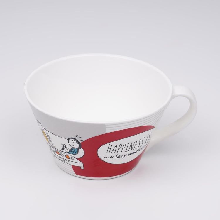 Melina Set of 2 Bone China Printed Soup Bowl - 350ml