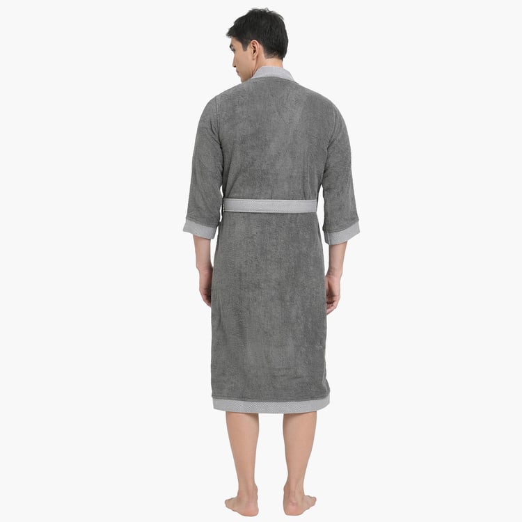 Spaces Medium Size Hygro Grey Textured Cotton Adult Bathrobe