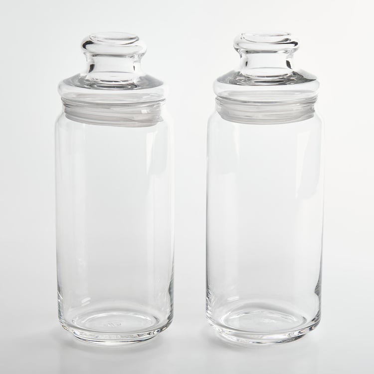 OCEAN Set of 2 Glass Pop Jars - 1L