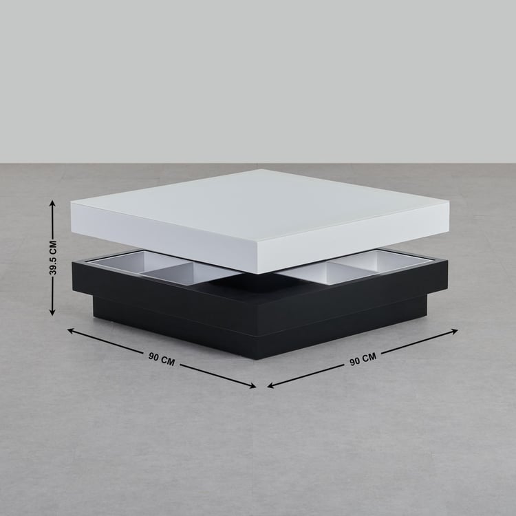 Bentley NXT Glass Top Coffee Table - White and Black