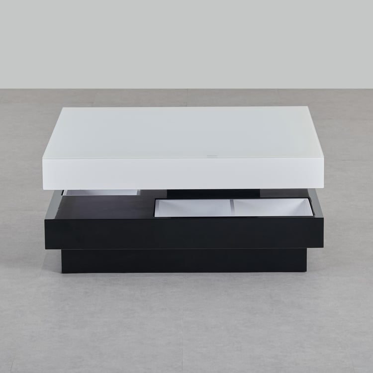 Bentley NXT Glass Top Coffee Table - White and Black