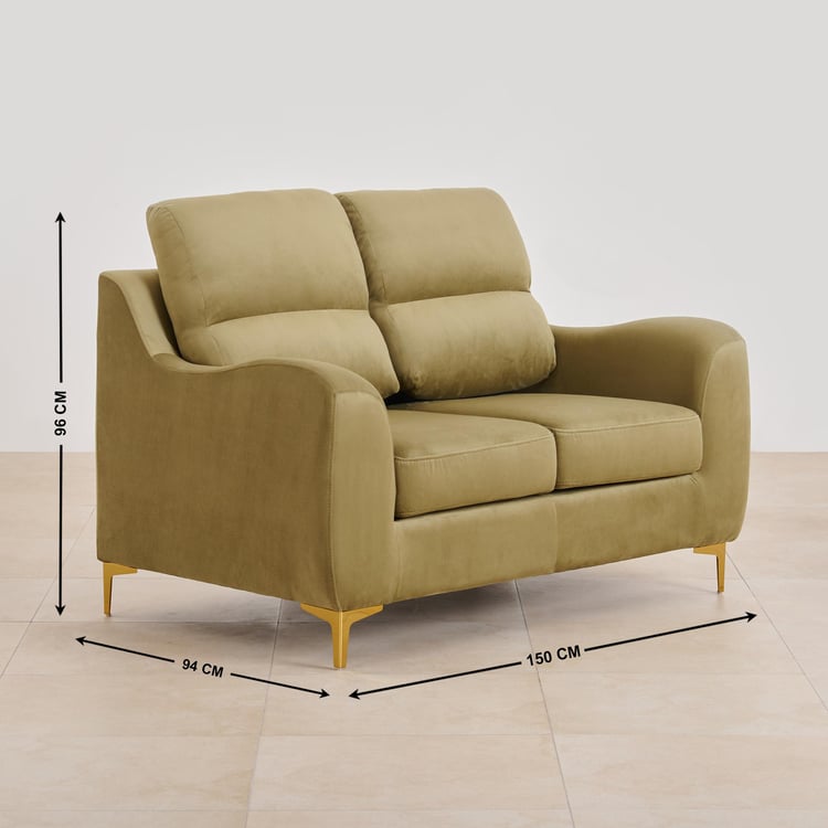 Bianca Velvet 2-Seater Sofa - Olive