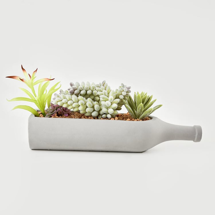 Gloria Artificial Succulent in Bottle Planter