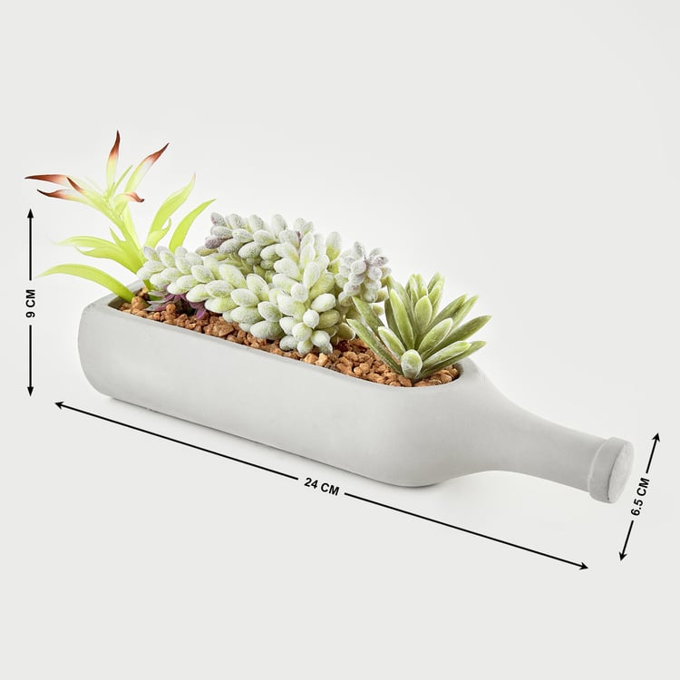 Gloria Artificial Succulent in Bottle Planter