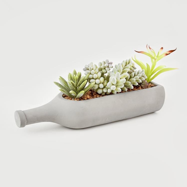 Gloria Artificial Succulent in Bottle Planter