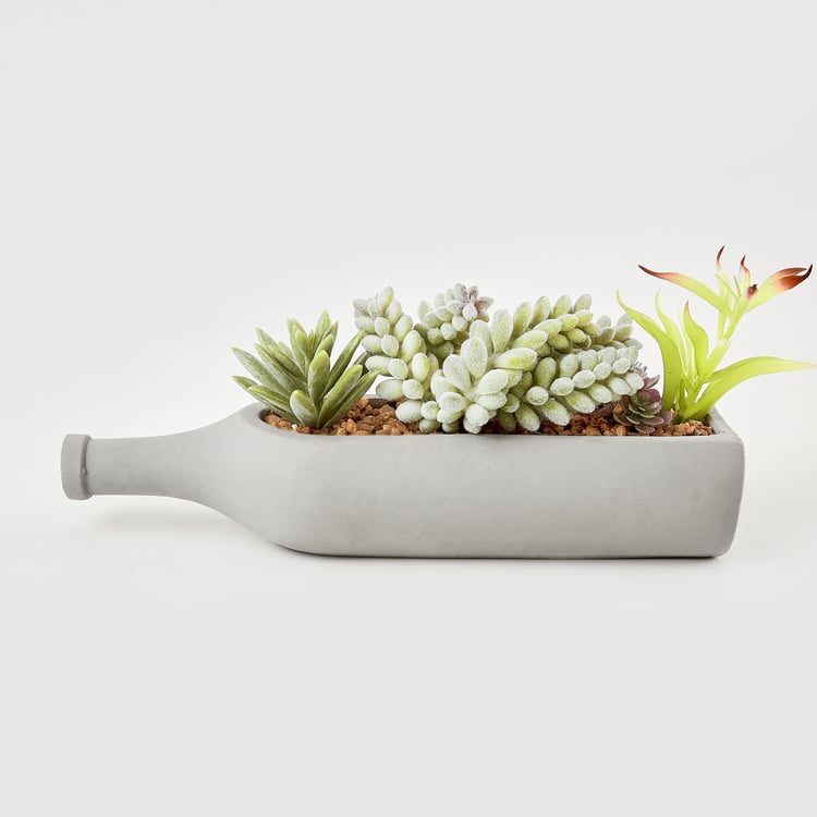 Gloria Artificial Succulent in Bottle Planter