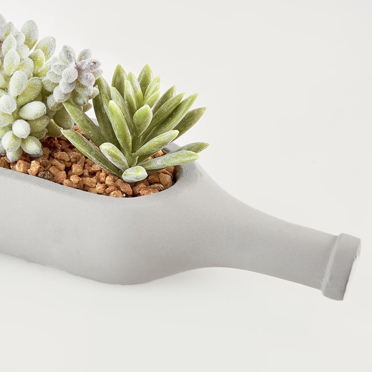 Gloria Artificial Succulent in Bottle Planter