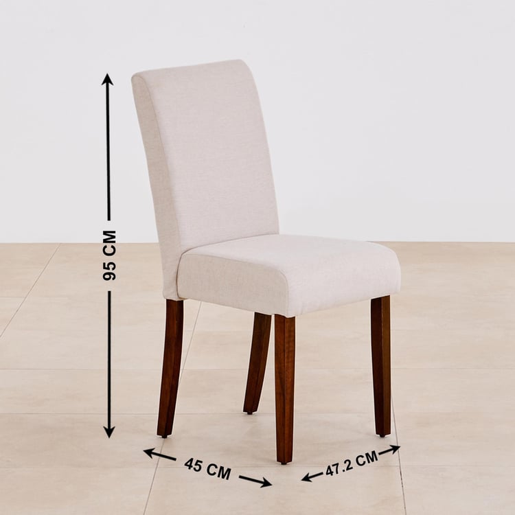 Nirvana Indus Set of 2 Fabric Dining Chairs - Beige and Brown